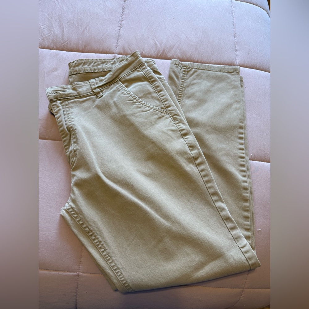 Plaid and Plain Men’s Pants - Size 33x28  -Tan